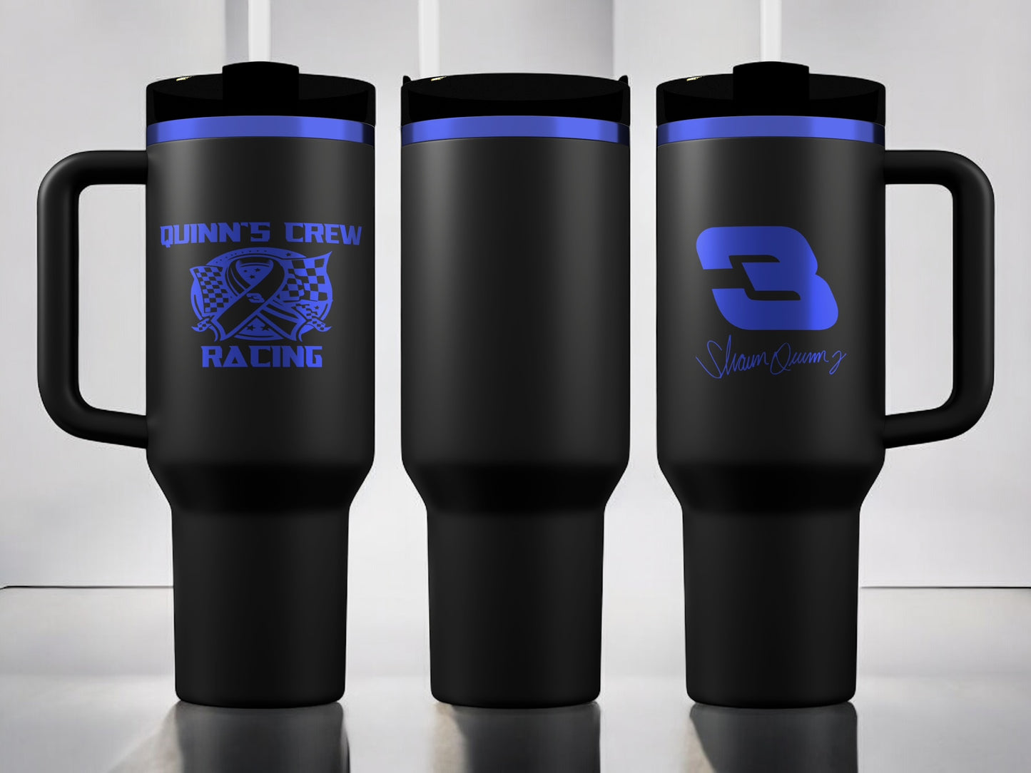 Quinn's Crew 40oz Quencher H2.0 Tumbler - Blue Chrome