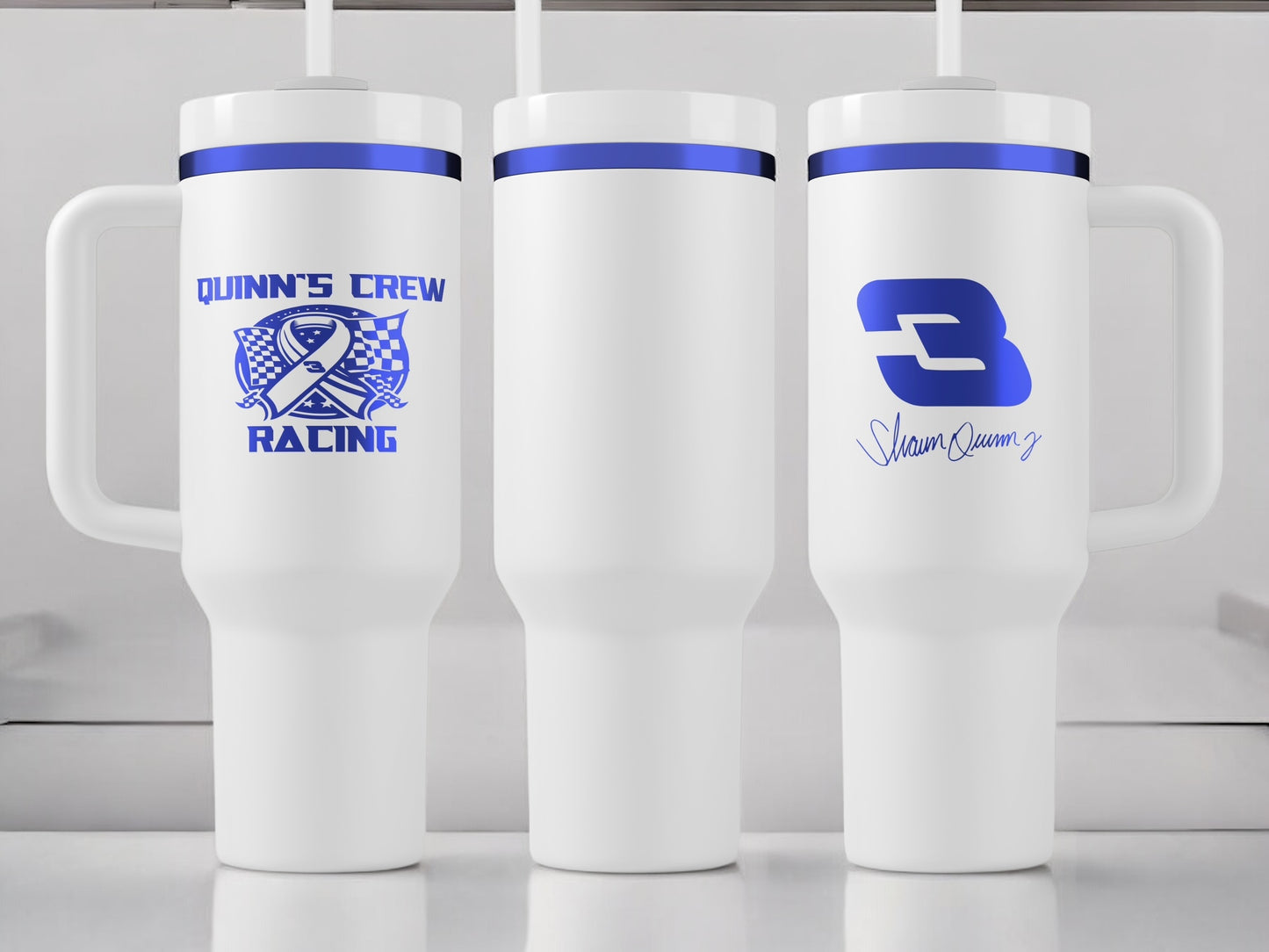 Quinn's Crew 40oz Quencher H2.0 Tumbler - Blue Chrome