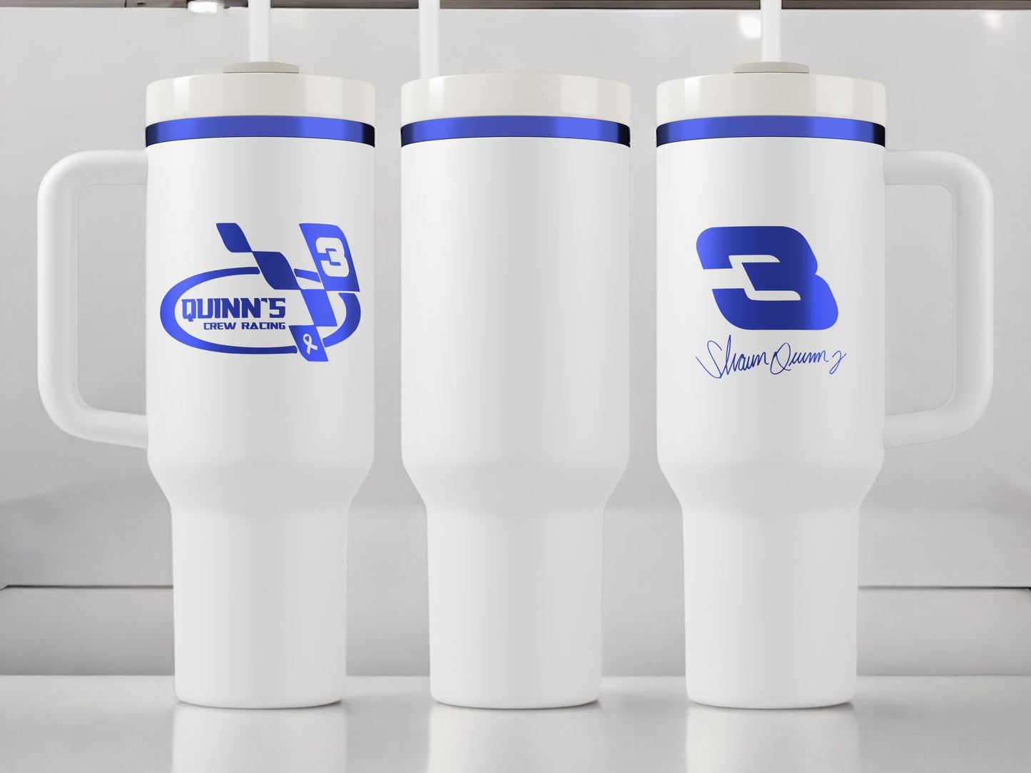 Quinn's Crew 40oz Quencher H2.0 Tumbler - Blue Chrome