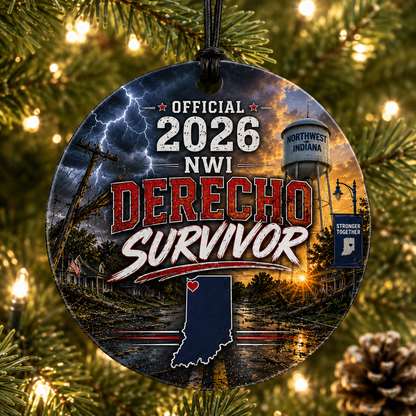 2026 Town Strong Derecho Ornament | Northwest Indiana Town Pride