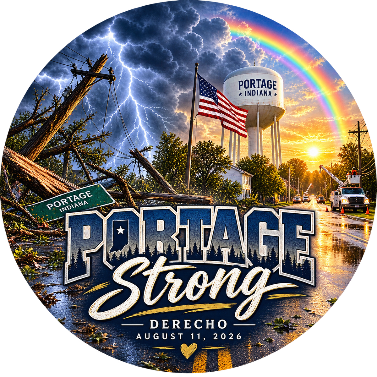 2026 Town Strong Derecho Ornament | Northwest Indiana Town Pride