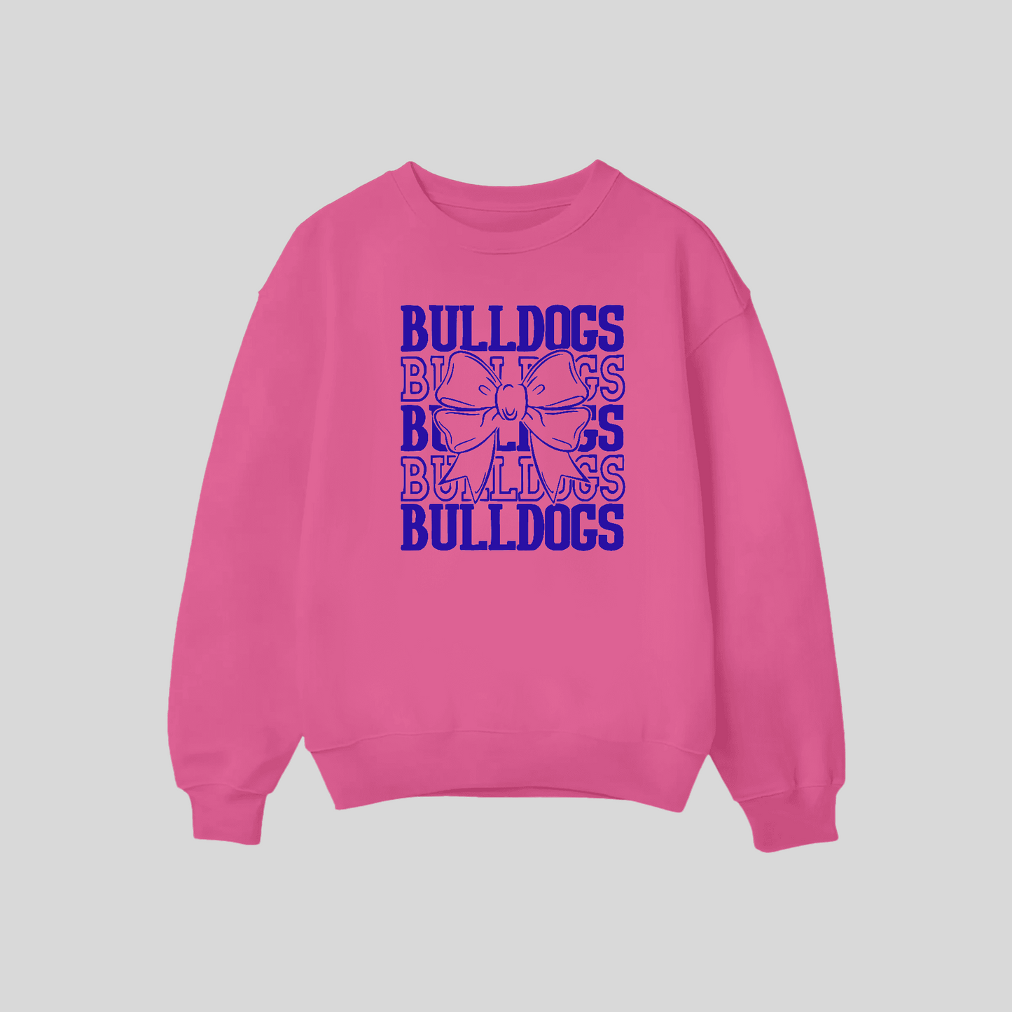 Bulldogs Coquette Bow Crew Neck Sweatshirts