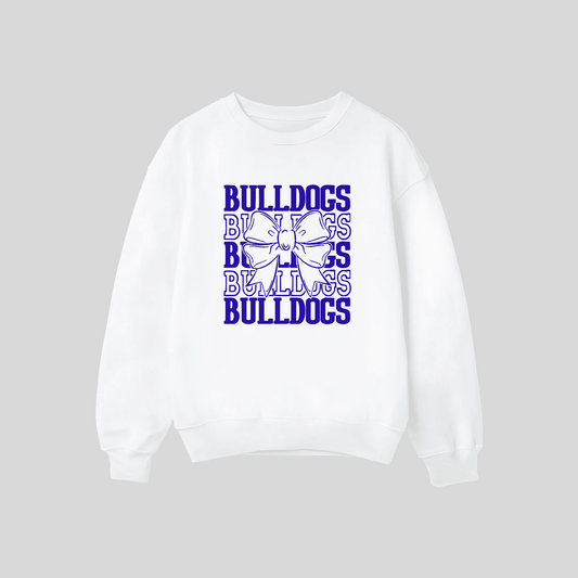 Bulldogs Coquette Bow Crew Neck Sweatshirts