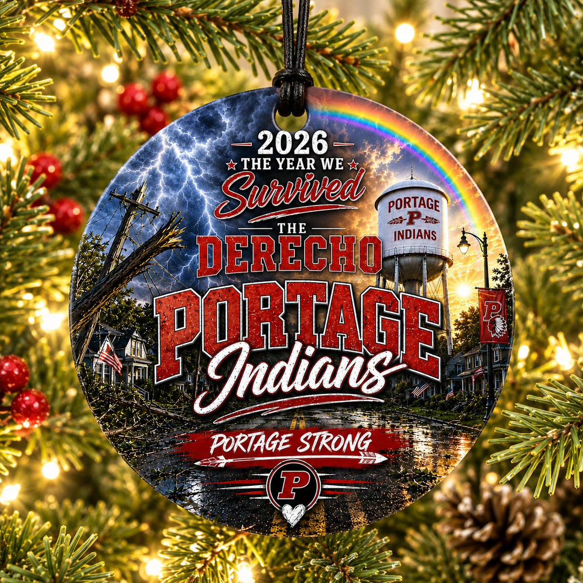 2026 Town Strong Derecho Ornament | Northwest Indiana Town Pride